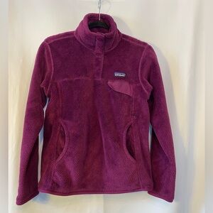 Patagonia Women's Re-Tool Snap-T Pullover fleece Magenta Size Small FLAWED